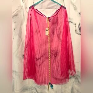 NTW Anthropolgie sheer pink pleated skirt